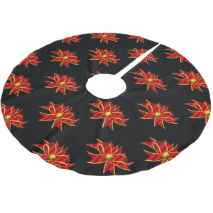 Jupon De Sapin En Polyester Brossé Red Bows Black Noël