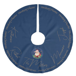 Jupon De Sapin En Polyester Brossé Red Green Blue Père Noël traditionnel Noël