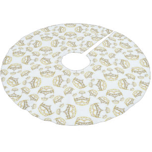 Jupon De Sapin En Polyester Brossé Reine des Coeurs couronne tiara jupe motif d'arbre