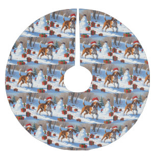 Jupon De Sapin En Polyester Brossé Renard américain de langue anglaise Noël Festif Ne