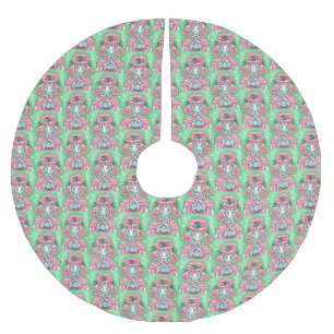 Jupon De Sapin En Polyester Brossé Répétition ROSE de JUPE d'ARBRE de NOËL de CANICHE