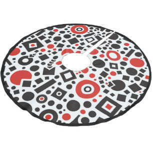 Jupon De Sapin En Polyester Brossé Retro les années 50 Art Déco Rouge Noir Blanc