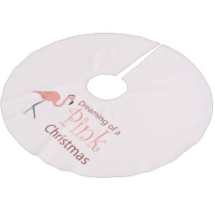 Jupon De Sapin En Polyester Brossé Rêver d'un Noël rose - Jupe d'arbre