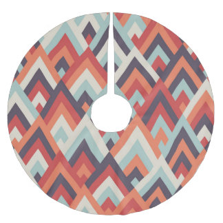 Jupon De Sapin En Polyester Brossé Rhombus géométrique : Motif coloré Vintage.