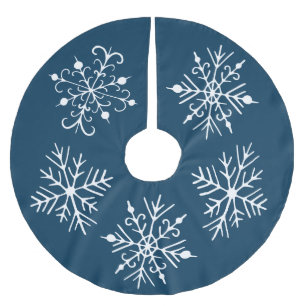 Jupon De Sapin En Polyester Brossé Riche Turquoise Flocon de neige Jupe d'arbre de No