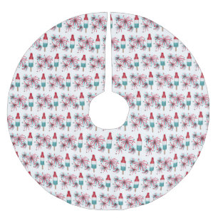 Jupon De Sapin En Polyester Brossé Rocket Pop Popsicle Fireworks Patriotique Juillet 