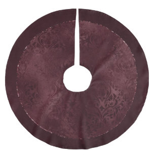 Jupon De Sapin En Polyester Brossé Romance Vin De Minuit Dark Satiny Grunge Damask