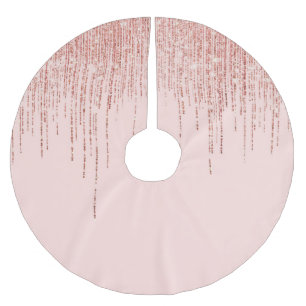 Jupon De Sapin En Polyester Brossé Rose de luxe Gold Sparkly Glitter Fringe