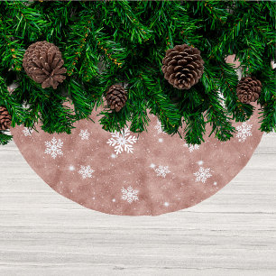 Jupon De Sapin En Polyester Brossé Rose Parties scintillant d'or Noël étoile Motif de