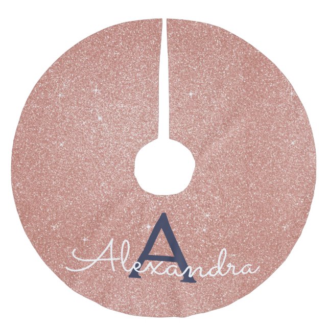 Jupon De Sapin En Polyester Brossé Rose Rose Rose Gold Marine Parties scintillant ble (Devant)