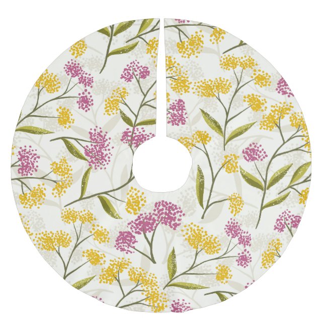 Jupon De Sapin En Polyester Brossé Roses jaunes et violets (Devant)