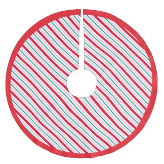 Jupon De Sapin En Polyester Brossé Rouge, Rose, Rayure Verte