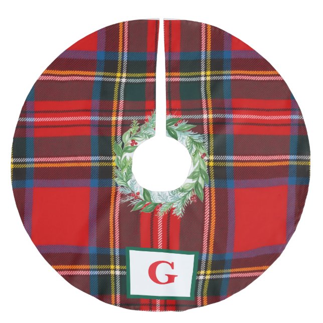 Jupon De Sapin En Polyester Brossé Royal Stewart Christmas Plaid PERSONNALISER (Devant)