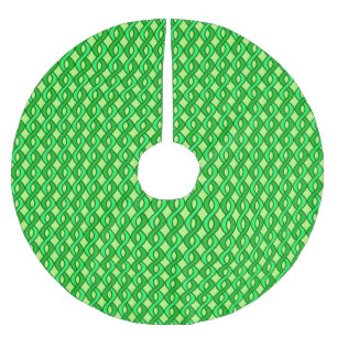 Jupon De Sapin En Polyester Brossé Rubans modernes du milieu du siècle, tons verts