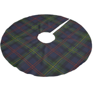 Jupon De Sapin En Polyester Brossé Rustique Plaid Élégant Tartan Classique Vacances