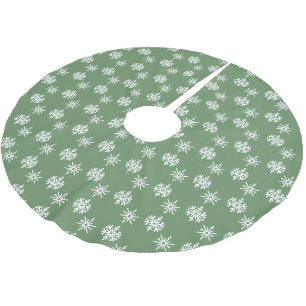 Jupon De Sapin En Polyester Brossé Sage rustique Pneus verts et blancs