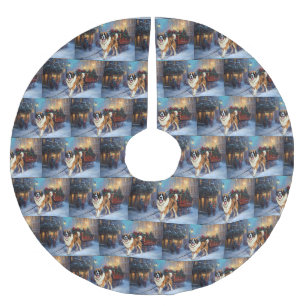 Jupon De Sapin En Polyester Brossé Saint Bernard Christmas Festive