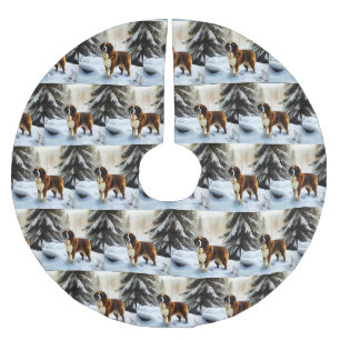 Jupon De Sapin En Polyester Brossé Saint Bernard Laisser Neige Noël