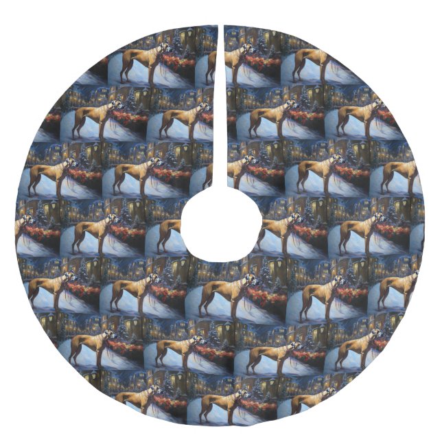 Jupon De Sapin En Polyester Brossé Saison de Noël de Rhodesian Ridgeback (Devant)