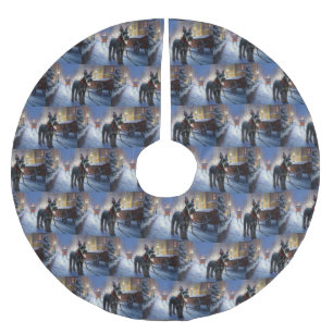 Jupon De Sapin En Polyester Brossé Saison de Noël des Schnauzer miniatures