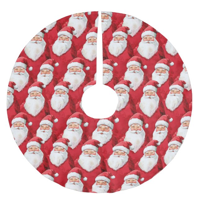 Jupon De Sapin En Polyester Brossé Santa Claus (Devant)