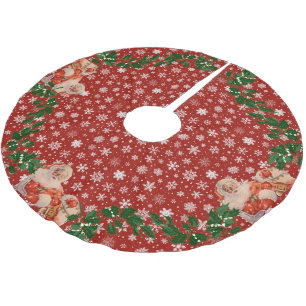 Jupon De Sapin En Polyester Brossé Santas Sleigh Ride avec Snowflakes