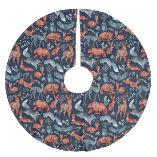 Jupon De Sapin En Polyester Brossé Scandinavian Folk Woodland Animals Wrapping Paper