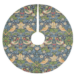 Jupon De Sapin En Polyester Brossé Schéma floral William Morris Strawberry Thief