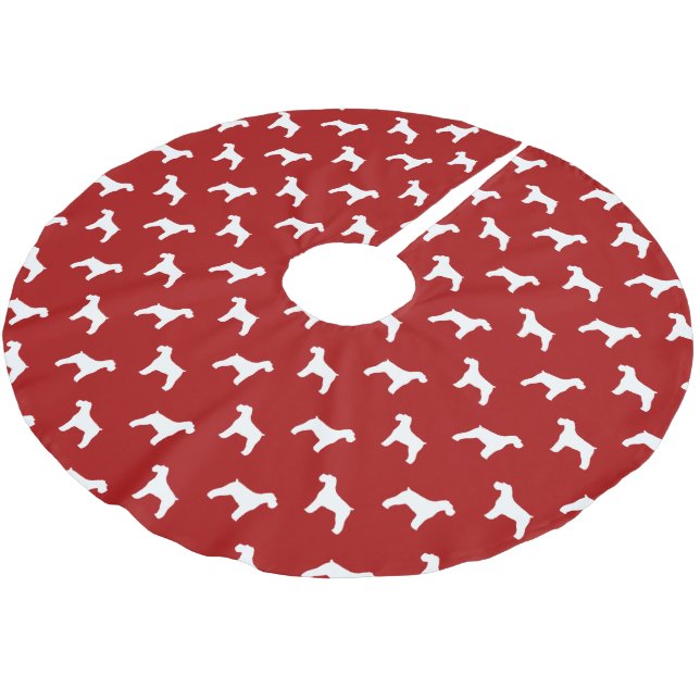 Jupon De Sapin En Polyester Brossé Schnauzer Silhouettes Motif Rouge (Angle)