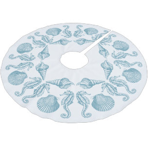 Jupon De Sapin En Polyester Brossé Sea Side Beach Joyeux Noël