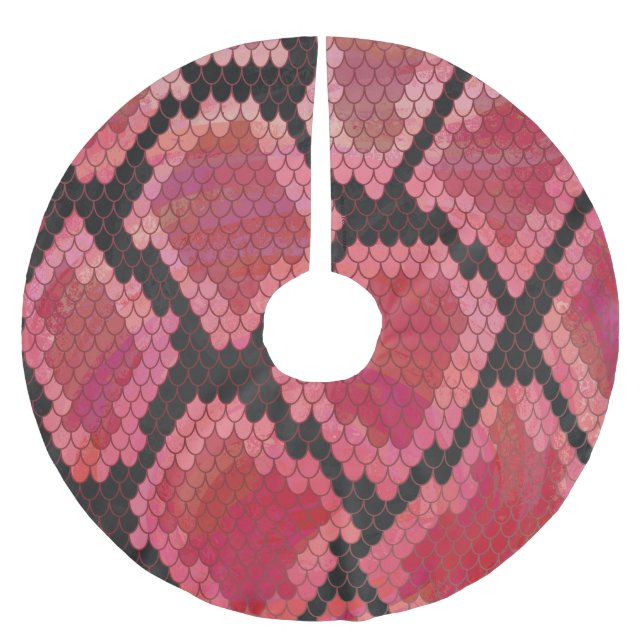 Jupon De Sapin En Polyester Brossé Serpent noir et rouge (Devant)