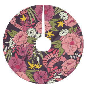 Jupon De Sapin En Polyester Brossé Serpents de la jungle, fleurs tropicales, motif vi