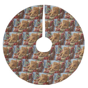 Jupon De Sapin En Polyester Brossé Shar Pei Chien Fête de Noël