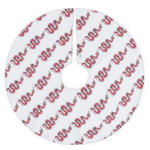 Jupon De Sapin En Polyester Brossé Silhouette de serpent noir et rouge