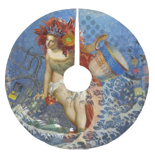 Jupon De Sapin En Polyester Brossé Sirène du Verseau Art Gothique Bleu