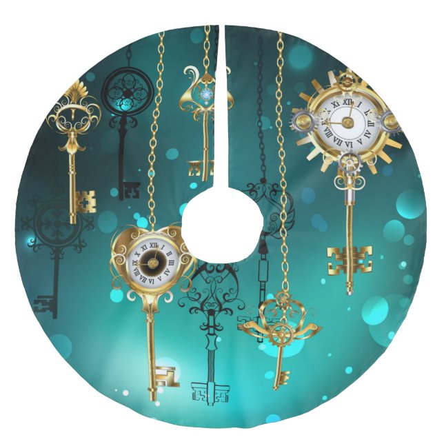 Jupon De Sapin En Polyester Brossé Skeleton Keys on Green Background (Devant)