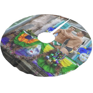 Jupon De Sapin En Polyester Brossé SlipperyJoe's Mardi Gras masques perles décoration