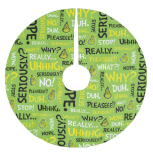 Jupon De Sapin En Polyester Brossé Snarky Grinch   Modèle de phrase Grinch Snarky