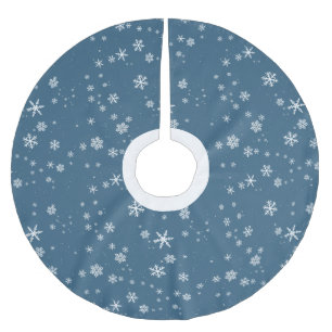 Jupon De Sapin En Polyester Brossé Snowflake Motif neige hiver Noël