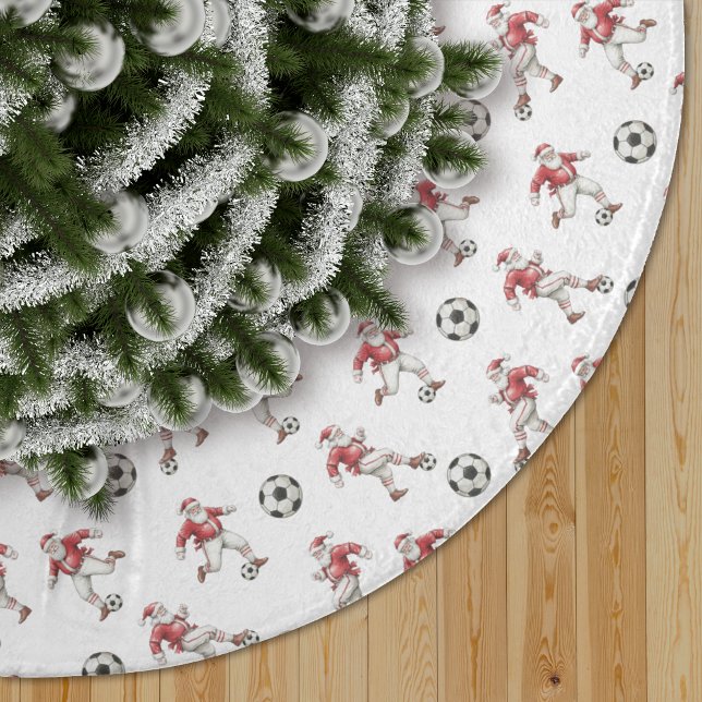 Jupon De Sapin En Polyester Brossé Soccer Santa Christmas Pattern (Créateur téléchargé)