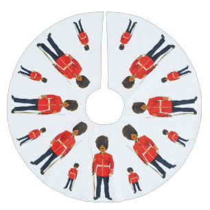 Jupon De Sapin En Polyester Brossé Soldats britanniques en bleu et rouge sur blanc