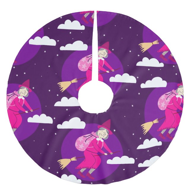 Jupon De Sapin En Polyester Brossé sorcière violette befana broomrider spookmas (Devant)