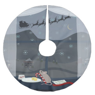 Jupon De Sapin En Polyester Brossé Souris de Noël