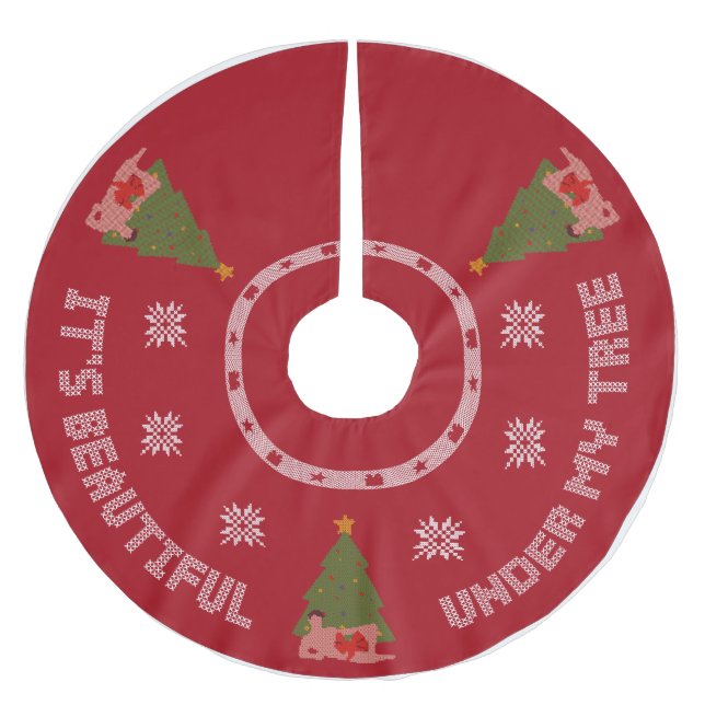 Jupon De Sapin En Polyester Brossé Sous ma jupe d'arbre (Devant)