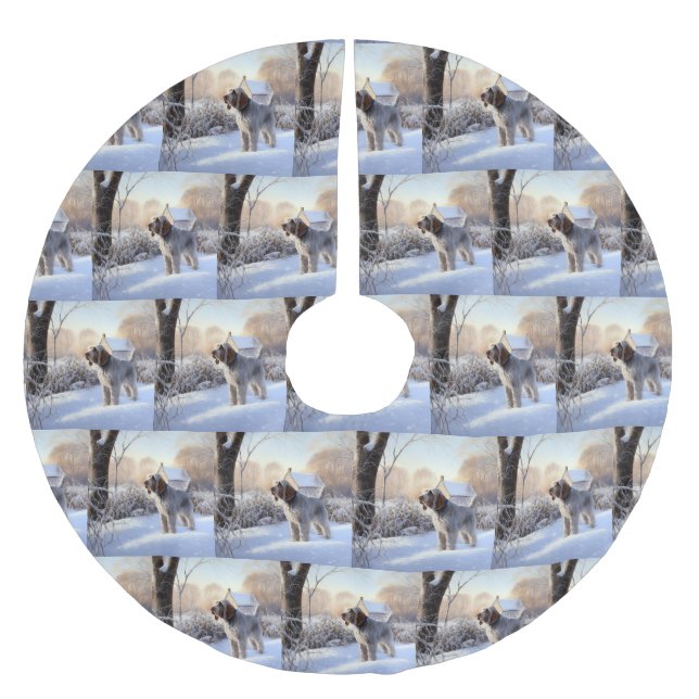 Jupon De Sapin En Polyester Brossé Spinone Italiano Laisser Neige Noël (Devant)