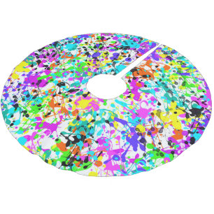 Jupon De Sapin En Polyester Brossé Splatz Peinture Art Noël