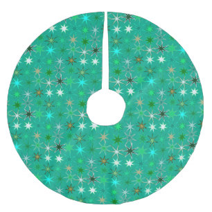 Jupon De Sapin En Polyester Brossé Starburst Print, Turquoise et Aqua