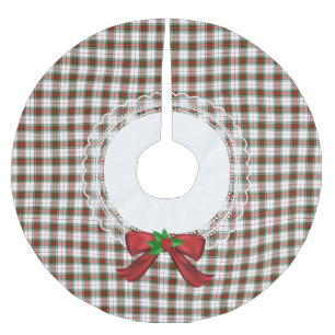 Jupon De Sapin En Polyester Brossé Stewart King George Jupe d'arbre plaid