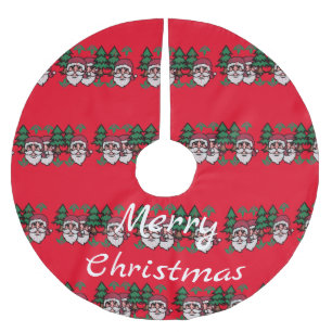 Jupon De Sapin En Polyester Brossé Style de Noël moche Père Noël et arbres Thunder_Co