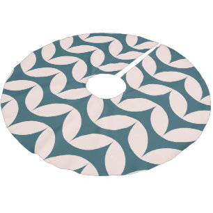 Jupon De Sapin En Polyester Brossé Style Turquoise Blush moderne Motif de formes géom